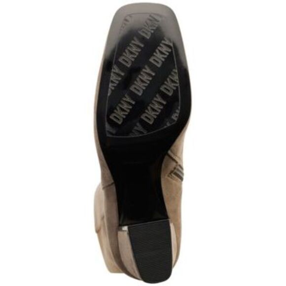 DKNY Womens Beige Cilli Square Toe Block Heel Zip-Up Dress Boots 5 M - Picture 4 of 4